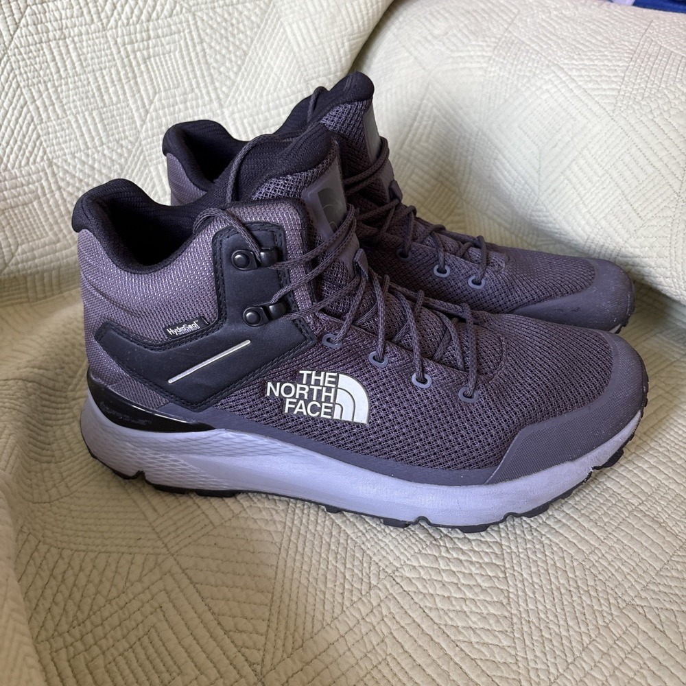 The North Face Vals Mid WP Men's 12 Gray Black Waterproof Hiking Shoes NF0A3RD7